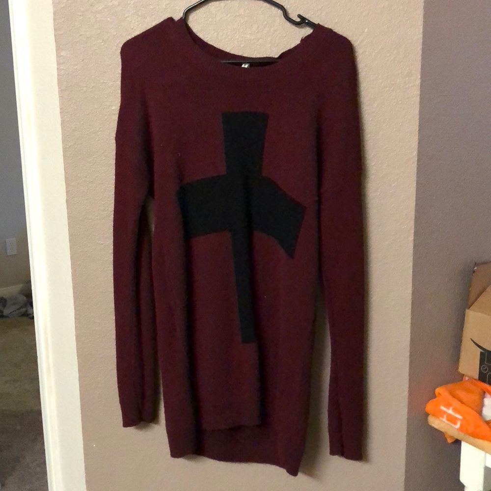 Cross sweater dress